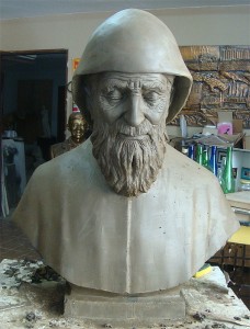 busto de argila 70cm